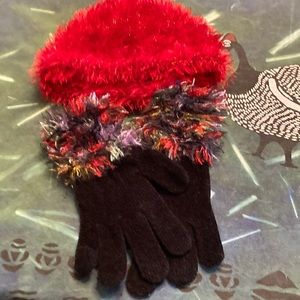 Winter gloves and matching cap